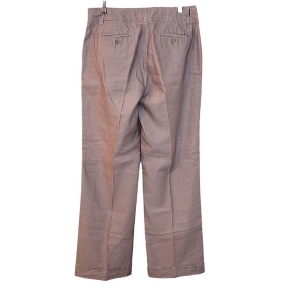 Sundance Wide Leg Cuffed Linen Blend Trouser Dress Pants Blush Purple Sz 10 - Picture 2 of 15